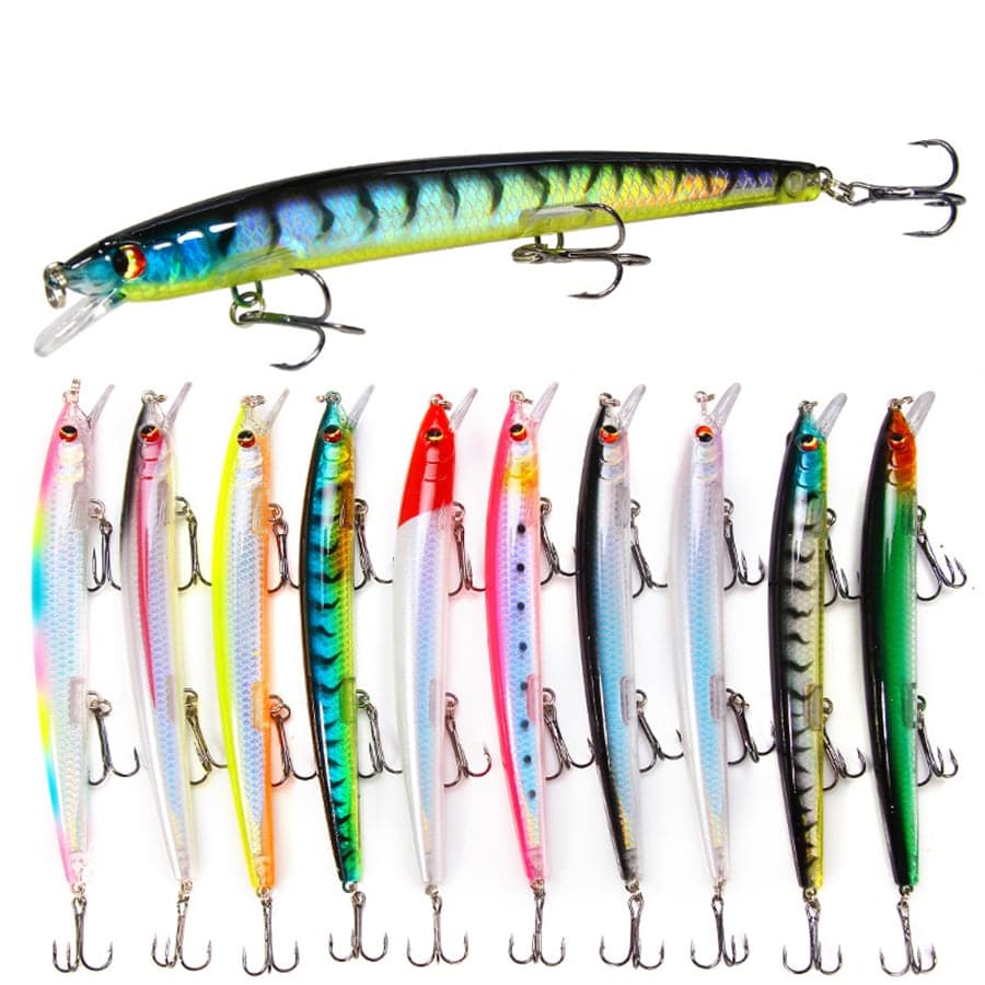Leurres Minnow pour attirer les poissons, Flyman Far Throw, eau flottante, appÃ¢t artificiel dur au laser pour la pÃªche