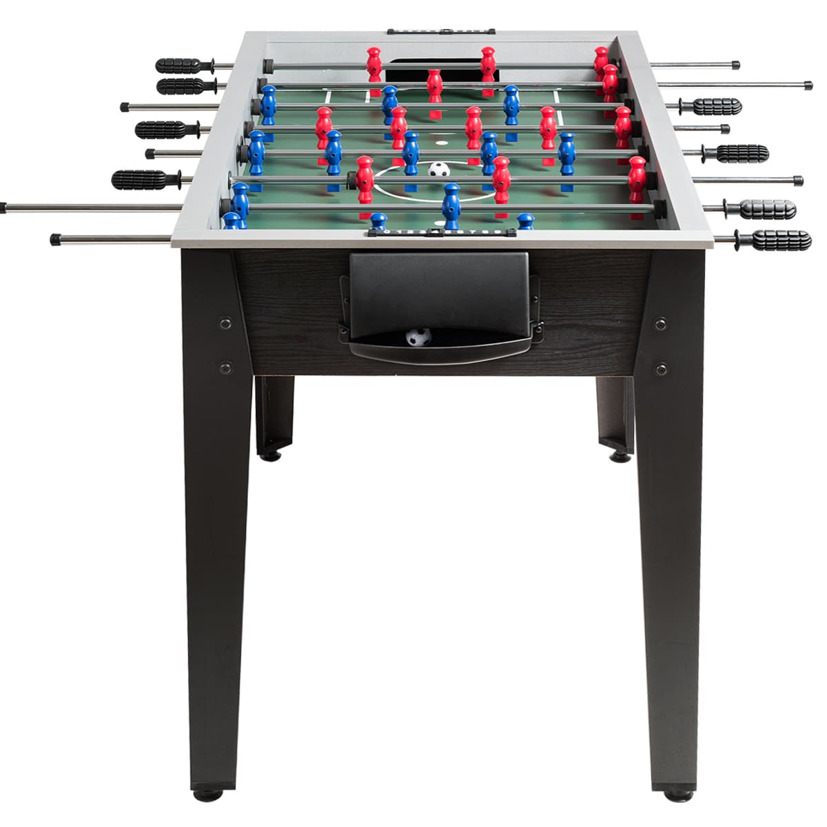 CostwayBabyfoot Babyfoot de Compétition avec deux Balles Table de Babyfoot pour Adulte et Enfant Babyfoot Noir