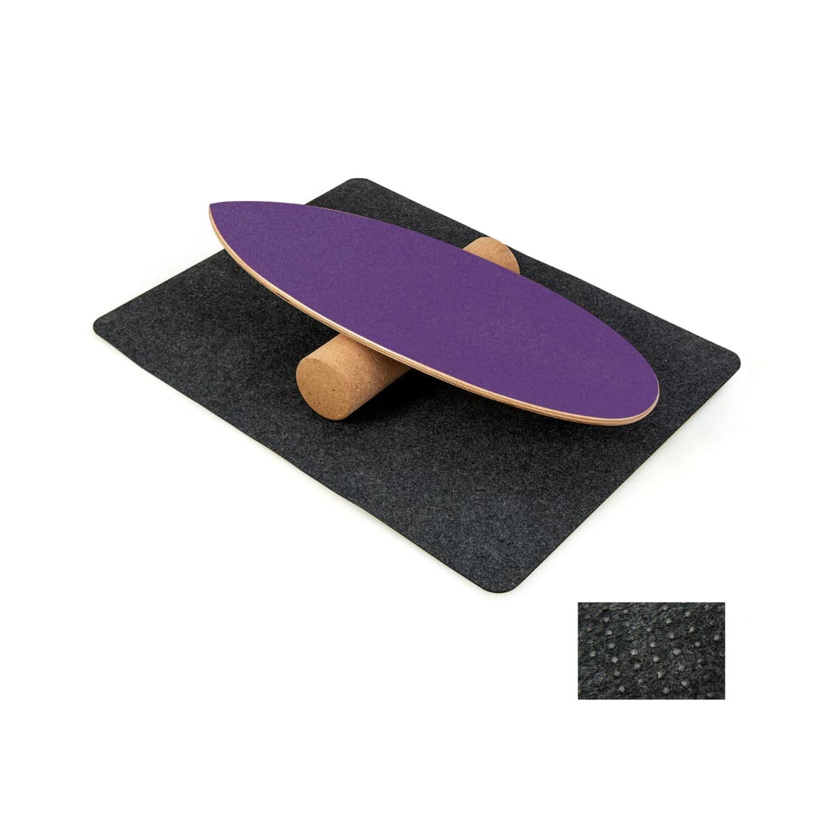 CostwayEntraîneur de Planche d'équilibre en Bois Planche Oscillante avec Rouleau&Couverture pour Entraînement de Skateboard Hockey Snowboard Violet
