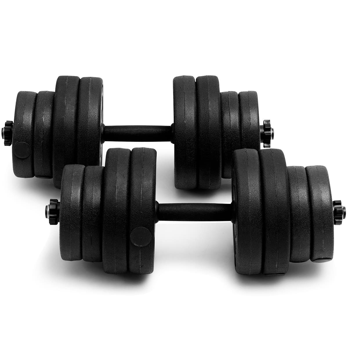 CostwayHaltères pour Musculation 2 en 1 Disques Poids Ajustable 30KG Poignée Confortable, pour Fitness Musculation Entraînement